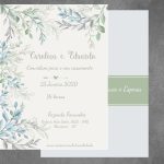 Beautiful Leaves Aquarelado - Convite De Casamento