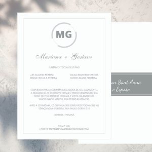 Monograma - Convite de casamento