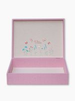 Bandeja de doce forrada com linho em bi-tom com bordado personalizado