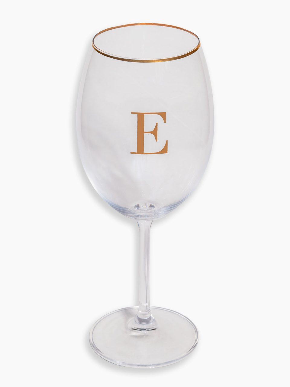 taça de vinho personalizada com inicial e filete de ouro