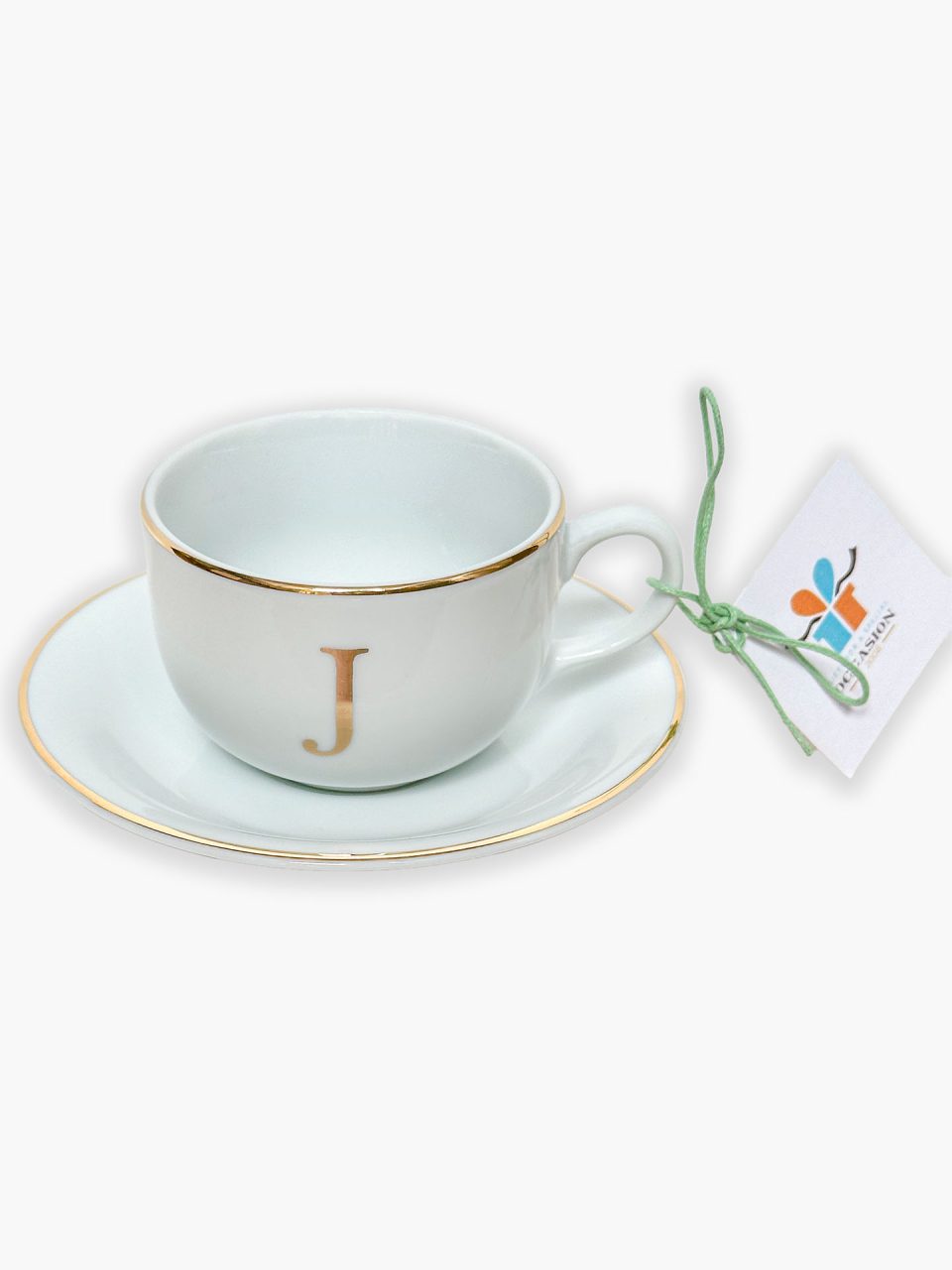 xicara de café personalizada com inicial J