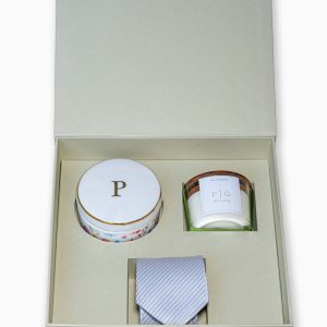 Caixa personalizada Celebrer III - Casal - com porta-joias personalizado, vela perfumada er gravata