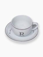 Xicara de Café Personalizada com mensagem e inicial de prata