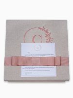 Kit Padrinho Personalizado VI em caixa de MDF forrada no linho com tampa bordada + convite
