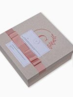 Kit Padrinho Personalizado VI em caixa de MDF forrada no linho com tampa bordada, convite