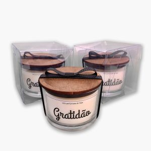 Vela com mensagem gratidão