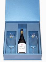 Caixa personalizada Celebrer VIII - Casal - com 2 taças de cristal personalizadas com ouro