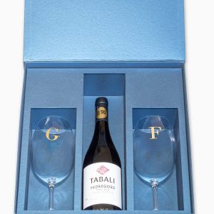 Caixa personalizada Celebrer VIII - Casal - com 2 taças de cristal personalizadas com ouro