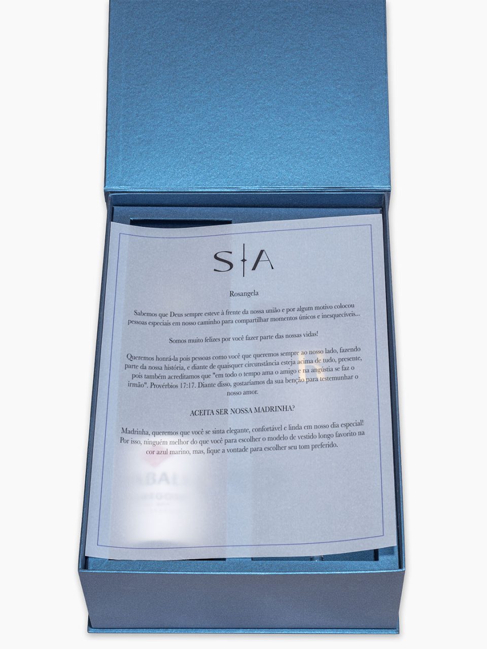 Caixa personalizada Celebrer VIII - Solteiro + convite em papel vegetal