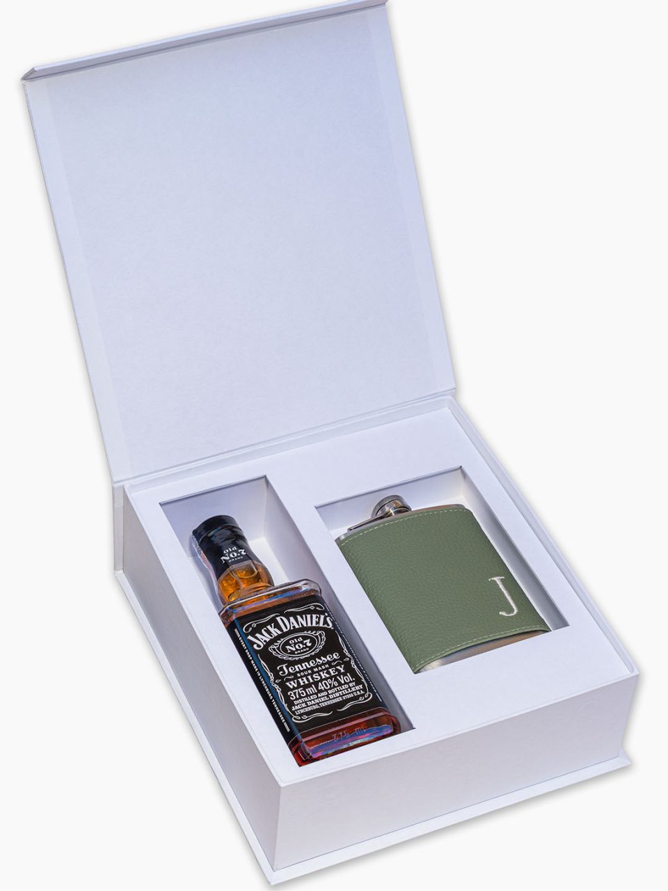 Caixa personalizada Celebrer IX - Solteiro com jack Daniels 375ml e cantil personalizado