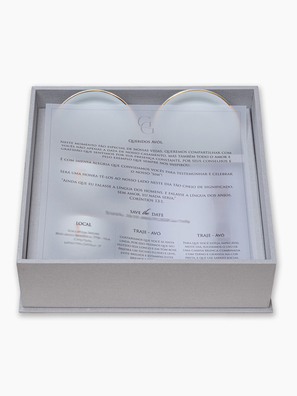 Kit Festejar VII com convite personalizado caixa de MDF forrada com tampa de acrílico