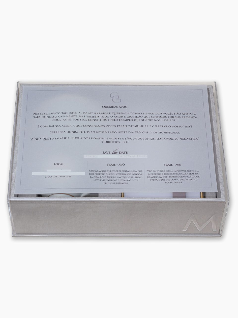 Kit Festejar VII Solteiro - caixa MDF com tampa de acrílico + convite