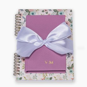 Kit Signature Planner & Moleskine com moleskine em couro ecológico personalizado com iniciais + planner semanal + fita
