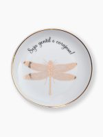 Joia do dia Libélula com mensagem de personalização extra e filete de ouro