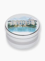 Porta Joias Personalizado I com aquarela na tampa e filetes de platina