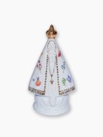 Imagem de Nossa Senhora Aparecida II com Ouro e decalque floral