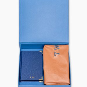Caixa Personalizada Necessaire e Moleskine personalizados com iniciais