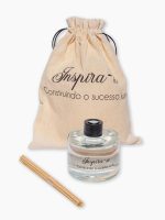Kit Mimo Corporativo IX – Inspira-se com difusor de ambiente personalizado em saquinho de algodão