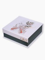 Caixa Personalizada Célébrer III – Casal com iniciais dos padrinhos e aquarela