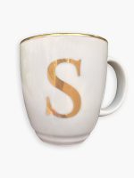 Caneca Atlanta personalizada com inicial e filete em preto