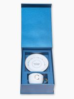 Caixa Personalizada Célébrer - Melhor Mãe / Pai dos Noivos com xícara de café personalizada e pires com mensagem