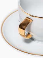 Alça de ouro da xícara de cha personalizada