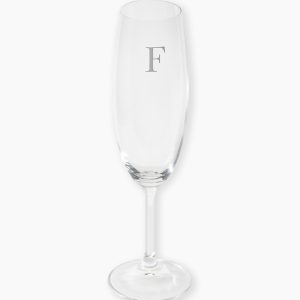 Taça de Cristal Personalizada com Inicial em Platina para Espumante