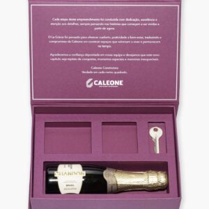 Caixa Welcome Premium para entrega de chaves de apartamento com baby espumante e espaço para controle, tags e chave