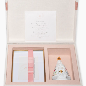 Kit Padrinho Personalizado XIII com porta-retrato e imagem de Nossa Senhora personalizada com ouro+convite