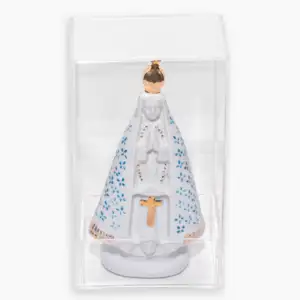 Imagem de Nossa Senhora Aparecida em porcelana com caixa de acrilico