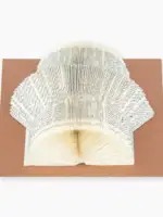 escultura de livro 180° aberta