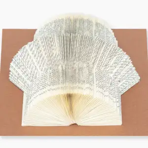 escultura de livro 180° aberta